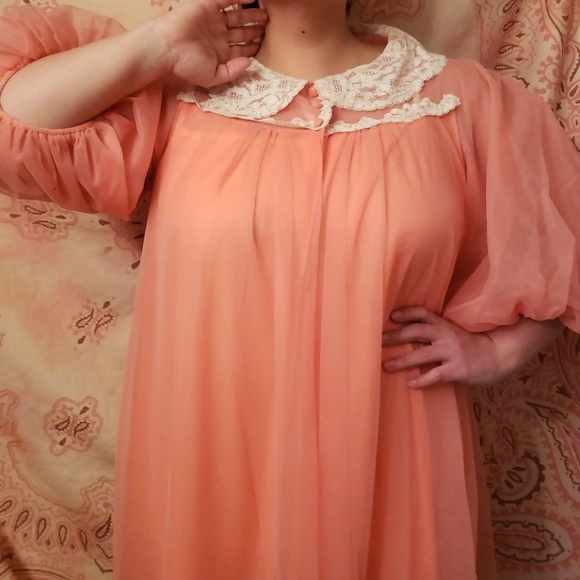 Vintage Chiffon Peignoir/ Robe (Gossard Artemis) - Picture 13 of 14